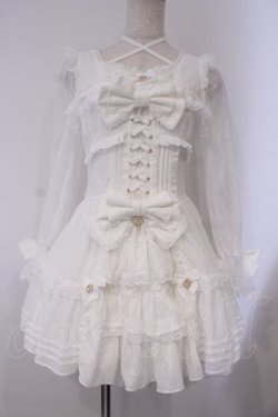 画像1: LIZ LISA / フロントティアードシフォンワンピース 0 ホワイト O-26-02-03-008-LO-OP-OW-OS