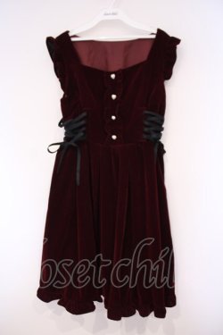 画像1: axes femme POETIQUE / サイドレースアップジャンドレ M ワイン O-26-02-03-017-AX-OP-OW-OS