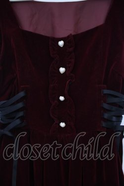 画像2: axes femme POETIQUE / サイドレースアップジャンドレ M ワイン O-26-02-03-017-AX-OP-OW-OS