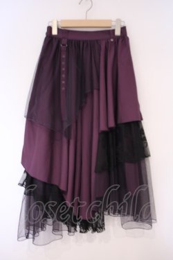 画像1: axes femme / 異素材イレヘムロングスカート F パープル O-26-02-03-020-AX-SK-OW-OS