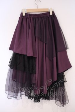 画像3: axes femme / 異素材イレヘムロングスカート F パープル O-26-02-03-020-AX-SK-OW-OS