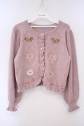 axes femme kawaii / Rosy Bearニットカーデ M ピンク O-26-02-03-021-AX-TO-OW-OS
