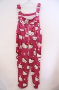 Candy Stripper / 【HELLO KITTY】KILA KILA VELOUR SALOPETTE　サロペット F ピンク O-26-02-04-001-PU-OP-OW-OS