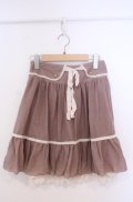 axes femme / 裾レースフレアスカート M ピンク O-26-02-04-044-AX-SK-OW-OS