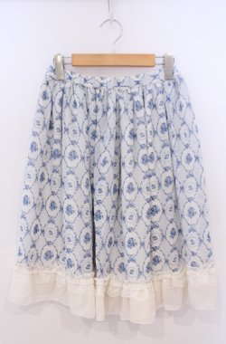 画像1: axes femme / 花柄スカート M ブルー O-26-02-04-046-AX-SK-OW-OS