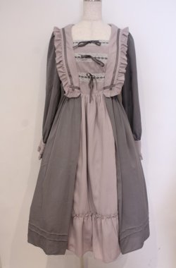 画像1: axes femme kawaii / リナズワンピース M グレー×ラベンダー O-26-02-04-005-AX-OP-OW-OS