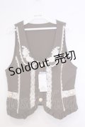 axes femme / お花レースベスト M ブラウン O-26-02-04-1035-AX-TO-IG-OS