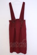 axes femme / レースサス付ナロースカート  ワイン O-26-02-04-1039-AX-SK-IG-OS