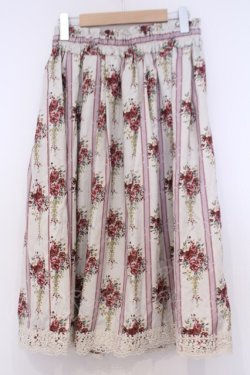 画像3: axes femme / シャンデリアフラワー柄スカート F アイボリー O-26-02-04-1040-AX-SK-IG-OS