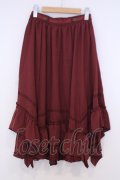 axes femme / 裾レースイレヘムスカート  ワイン O-26-02-04-1042-AX-SK-IG-OS