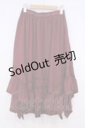 axes femme / 裾レースイレヘムスカート  ワイン O-26-02-04-1042-AX-SK-IG-OS