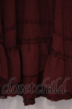 画像2: axes femme / 裾レースイレヘムスカート  ワイン O-26-02-04-1042-AX-SK-IG-OS