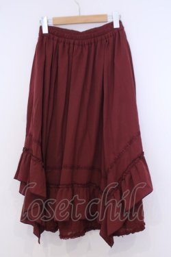 画像3: axes femme / 裾レースイレヘムスカート  ワイン O-26-02-04-1042-AX-SK-IG-OS