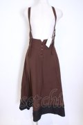 axes femme / サス付き裾レースイレヘムスカート  ブラウン O-26-02-04-1005-AX-SK-IG-OS
