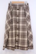axes femme / シャギーチェックミディスカート  ベージュ O-26-02-04-1052-AX-SK-IG-OS