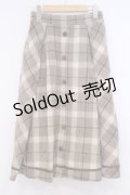 axes femme / シャギーチェックミディスカート  ベージュ O-26-02-04-1052-AX-SK-IG-ZT595