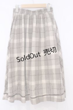 画像3: axes femme / シャギーチェックミディスカート  ベージュ O-26-02-04-1052-AX-SK-IG-ZT595