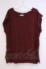 axes femme / ニットベストアンサンブルのベスト  ワイン O-26-02-04-1061-AX-TO-IG-OS