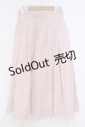 axes femme / 刺繍ロングスカート M ピンク O-26-02-04-1062-AX-SK-IG-OS