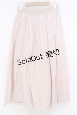 画像3: axes femme / 刺繍ロングスカート M ピンク O-26-02-04-1062-AX-SK-IG-OS