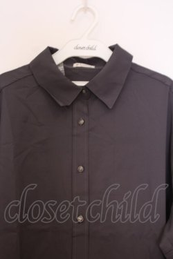 画像2: axes femme / チュールフリルカラー付シャツ  チャコール O-26-02-04-1065-AX-BL-IG-OS