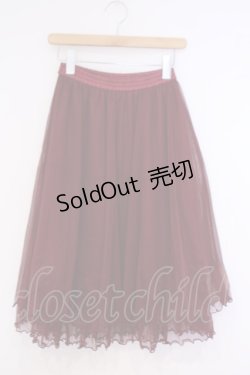 画像1: axes femme / チュールミディスカート  ワイン O-26-02-04-1067-AX-SK-IG-OS