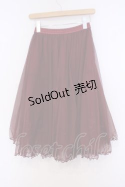 画像3: axes femme / チュールミディスカート  ワイン O-26-02-04-1067-AX-SK-IG-OS