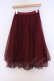 画像3: axes femme / チュールミディスカート  ワイン O-26-02-04-1067-AX-SK-IG-OS (3)