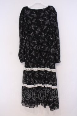 画像3: axes femme / レース使いティアード花柄ワンピース  クロ O-26-02-04-1068-AX-OP-IG-OS