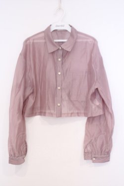 画像1: axes femme / ローズ釦ショートシアーシャツ  ピンク O-26-02-04-1070-AX-BL-IG-OS