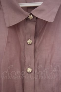 画像2: axes femme / ローズ釦ショートシアーシャツ  ピンク O-26-02-04-1070-AX-BL-IG-OS