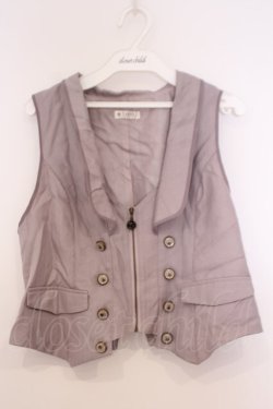 画像1: axes femme / ジップデザインベスト  ピンクベージュ O-26-02-04-1072-AX-TO-IG-OS