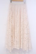 axes femme / レースサーキュラースカート  アイボリー O-26-02-04-1073-AX-SK-IG-OS