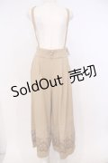 axes femme / 裾刺繍サス付ワイドパンツ M キャメル O-26-02-04-1008-AX-PA-IG-OS