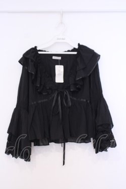 画像1: axes femme / レース袖フリルボレロ  クロ O-26-02-04-1078-AX-TO-IG-OS