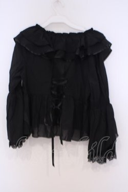 画像3: axes femme / レース袖フリルボレロ  クロ O-26-02-04-1078-AX-TO-IG-OS