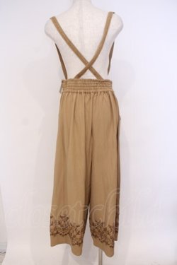 画像3: axes femme / 裾刺繍サス付ワイドパンツ M キャメル O-26-02-04-1008-AX-PA-IG-OS