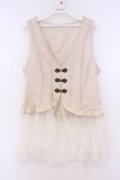axes femme / チュールフリルベスト  生成り O-26-02-04-1084-AX-TO-IG-OS