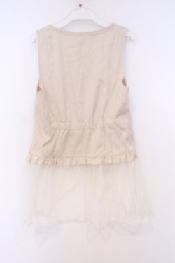 画像3: axes femme / チュールフリルベスト  生成り O-26-02-04-1084-AX-TO-IG-OS