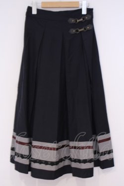 画像1: axes femme POETIQUE / ビット付きバイカラースカート  ネイビー O-26-02-04-1087-AX-PA-IG-OS