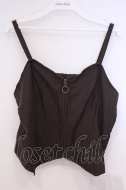 画像1: axes femme / オーナメント縦柄ビスチェ M Dブラウン 無地 O-26-02-04-1089-AX-TO-IG-OS