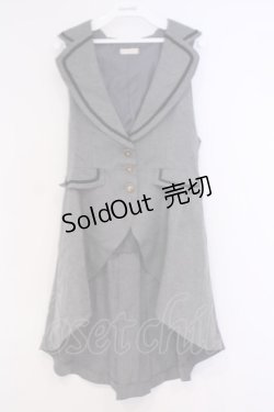 画像1: axes femme / レース使いJQロングベスト M グレー O-26-02-04-1091-AX-TO-IG-OS