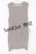 axes femme / レースアップニットベスト  ブラウン O-26-02-04-1092-AX-TO-IG-OS