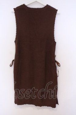 画像3: axes femme / レースアップニットベスト  ブラウン O-26-02-04-1092-AX-TO-IG-OS