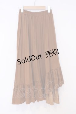 画像1: axes femme / ヘムプリーツスカート M キャラメル O-26-02-04-1010-0-SK-IG-OS