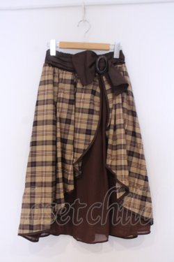 画像1: axes femme POETIQUE / リボンベルトデザインスカート M ブラウン O-26-02-04-1097-AX-SK-IG-OS