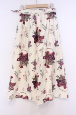 画像3: axes femme / バスケットブーケ柄スカート  オフシロ O-26-02-04-1099-AX-SK-IG-OS