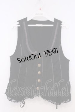 画像1: axes femme / サイドレースUPベスト  クロ O-26-02-04-1100-AX-TO-IG-OS