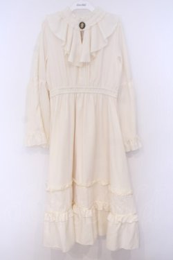 画像1: axes femme / 姫袖風ラッフルフリルワンピース  オフ O-26-02-04-1101-AX-OP-IG-OS