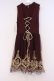 画像3: axes femme / ビスチェ切替刺繍入りドレス M ワイン O-26-02-04-1102-AX-OP-IG-OS (3)
